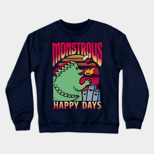 Monstrous Happy Godzilla Crewneck Sweatshirt